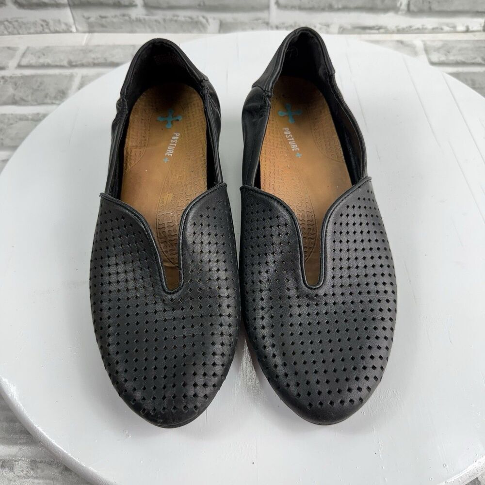 Sole Bound by BareTraps Norah Women's Size 7.5 Black Leather Wedge Comfort Shoe - Picture 10 of 13